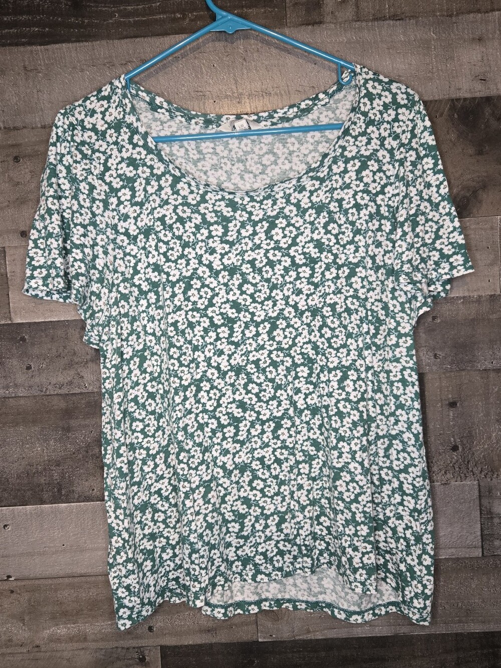 lucky brand floral green short sleeve t shirt